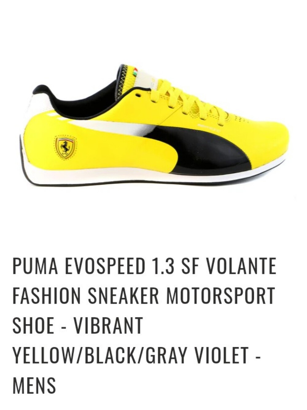Puma Yellow and Black Men's Motorsport Sneaker